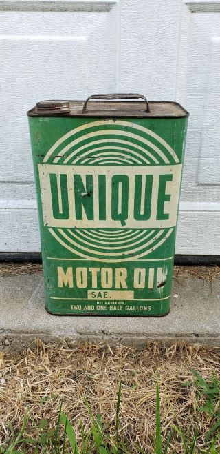 Vintage Unique 2 1/2 Gallon 10 Quart Motor Oil Can