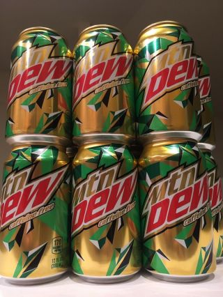 12 Full Cans Caffeine - Mountain Dew Mtn 12 Oz Rare