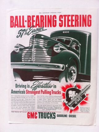 1940 Gmc Truck 41 Packard 10x13 " Ad - Great Garage Decor