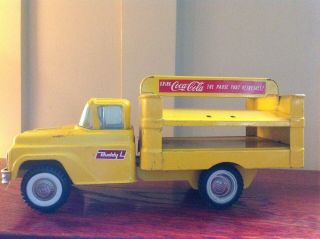 1960s Buddy L Diecast Coca - Cola Carrier Truck - Yellow