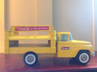 1960s Buddy L Diecast Coca - Cola Carrier Truck - Yellow 2