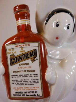 Vintage Clown Pierrot Cointreau Liquor Decanter Jersey Bottle Advertising