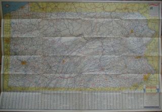 1941 STANDARD OIL OF PENNSYLVANIA ESSO Road Map Gettysburg Monument Pittsburgh 2