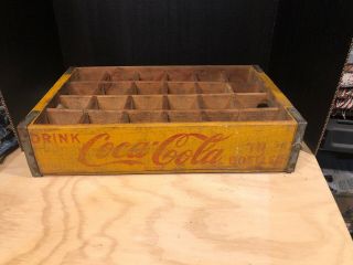 Vintage 1964 Coca Cola Wood 24 Bottle Crate Chattanooga Nr