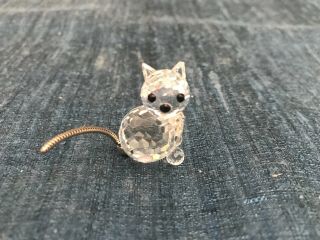 1 3/8 " Swarovski Crystal Kitten Cat Figurine Coil Tail