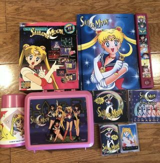 Vintage Sailor Moon Set - Cds,  Cards,  Lunch Box,  Book,  Cd - Rom