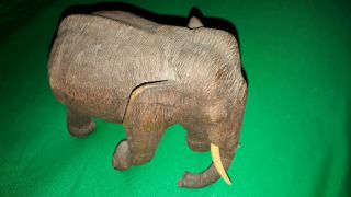 Vintage Hand Carved African Elephant Animal Figurine - - 5 Inches
