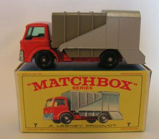 Vintage 1964 - 68 E - Series Box Lesney Matchbox 7 Ford Refuse Truck Near