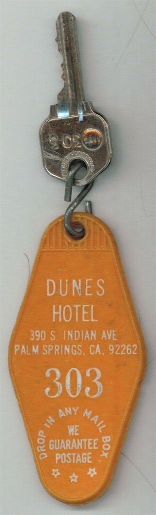 Vintage Hotel Key Fob Dunes Motel Palm Springs Californis