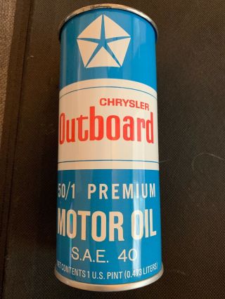 Vintage Chrysler Outboard 50/1 Motor Oil Pint Can No Top 1977?