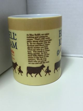 Blue Bell Ice Cream Coffee Cup Mug Home Made Vanilla Cows Country Yellow 4