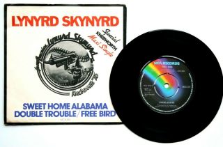 Ex 1976 Lynyrd Skynyrd Freebird Sweet Home Alabama Double Trouble 7 " Vinyl 45