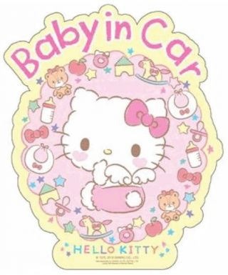 Sanrio Hello Kitty Car Window Sticker Baby In Car Sign (inside Reverse Printed)