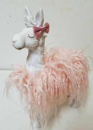 Pink Llama Alpaca Figurine