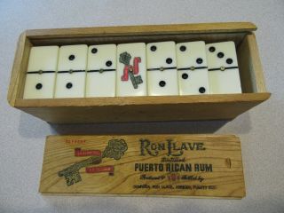 Vintage Ron Llave Puerto Rican Rum Dominos 2 Tone Brass Spinner Halsam Double 6