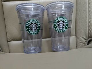 Starbucks Grande Clear Acrylic Cold Cup Tumbler 16 Oz 2 Available