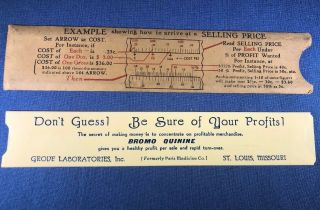 Vintage Antique Grove Laboratories,  Inc Bromo Quinine Profit Calculator Ruler