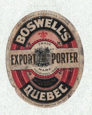 Beer Label - Canada - Boswell 