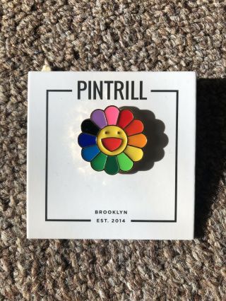 Takashi Murakami Kaikai Kiki Flower Lapel Pin Badge Rainbow Complexcon Us