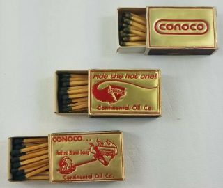 3 Conoco Continental Oil Company Hottest Brand Going Mini Matchbox A3 - 18