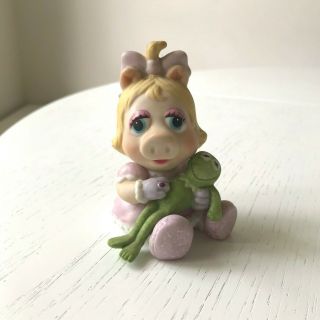 Muppet Babies Miss Piggy Kermit Enesco 1983 Porcelain Figurine Collectible 2