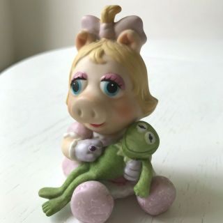 Muppet Babies Miss Piggy Kermit Enesco 1983 Porcelain Figurine Collectible 4