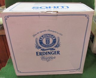 Org.  Boxed Set of 6 Erdinger Weissbrau 0.  5L Beer Glasses / Steins 8
