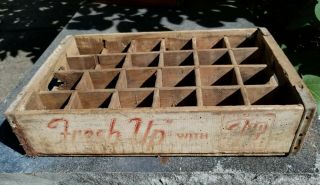 Vintage Wood 7 - Up Wooden Soda Crate 7up Seven Up