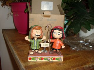 Jim Shore Pageant Players Figurine Peppermint Patty & Marcie 6