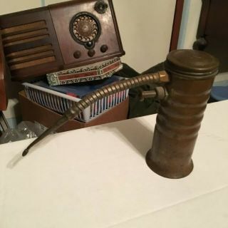 Vintage Eagle Brass Oil Can Pump Oiler Flexible Spout Patina