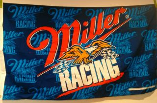 Vintage 1997 Miller Beer Indy Racing Flag Banner