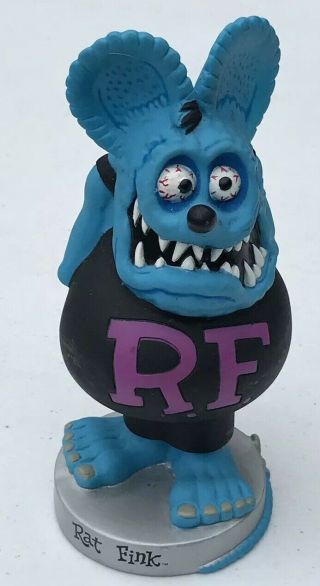 Blue Rat Fink Ed Roth Blue Bobble Head 1st Run 1999 Monster Scary Car Mascot