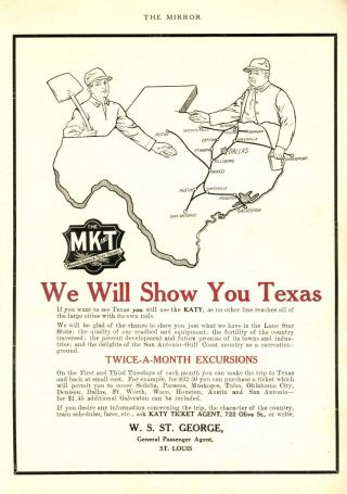 Mkt - Katy Railroad Line - We Will Show You Texas - W.  S.  St.  George - 1914