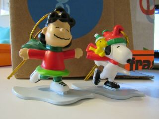 Peanuts Lucy Snoopy Woodstock Ice Skating Christmas Tree Ornament