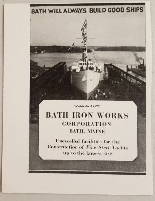 1929 Print Ad Bath Iron Shipbuilding Boats Bath,  Maine