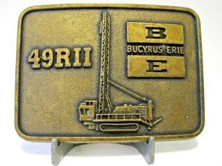 Bucyrus Erie 49rii Blast Hole Mining Drill Brass Belt Buckle Construction Be