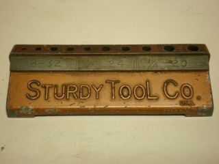 Vintage " Sturdy Tool Co.  " Drill Bit Holder Display - Metal