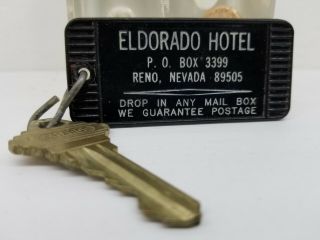Vintage Reno Nevada Motel El Dorado Room Key And Fob 302 Gambling