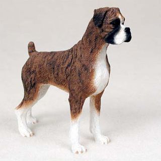 Boxer Figurine Hand Painted Collectible Statue Brindle Uncropped