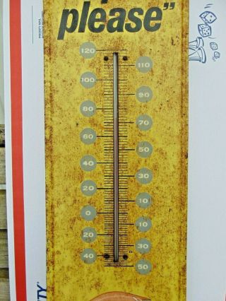 vintage SAY PEPSI PLEASE metal ADVERTISING THERMOMETER country store sign $24.  95 3