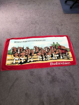 Vintage 1986 Anheuser - Busch “clydesdales” Beach Towel - Rare