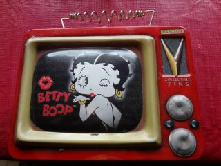 Betty Boop Tin Tv Lunch Box Collectible 1999 King Features Syndicate Red