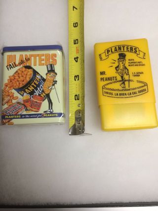 Planters Mr Peanut Cigarette Case,  2 Different Kinds,  1 Tin & 1 Plastic 7