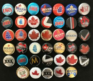 40 Different Molson Beer Bottle Caps/crowns