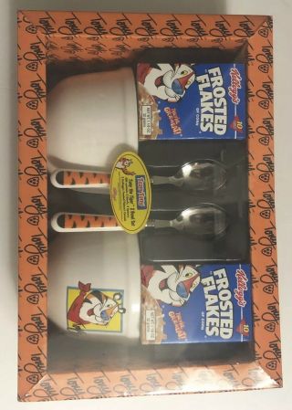 Vintage Tony The Tiger Frosted Flakes Kellogg Cereal Bowls & Spoons Rare