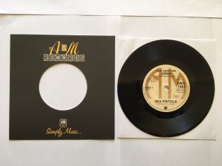 Sex Pistols God Save The Queen /no Feeling 7 " Vinyl Single Record A&m 1977