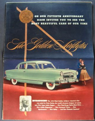 1952 Nash Brochure Folder Ambassador Statesman Rambler 52