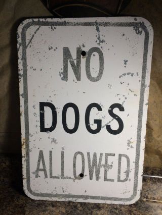Vintage " No Dogs Allowed " Steel Sign