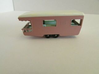 Vintage Lesney Matchbox No.  23 Pink Trailer Caravan