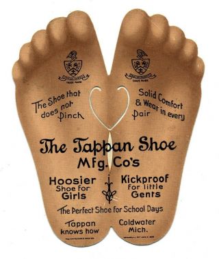 The Tappan Shoe Co Die Cut Celluloid Bookmark - 1905